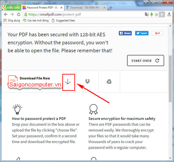 đặt mật khẩu file PDF online